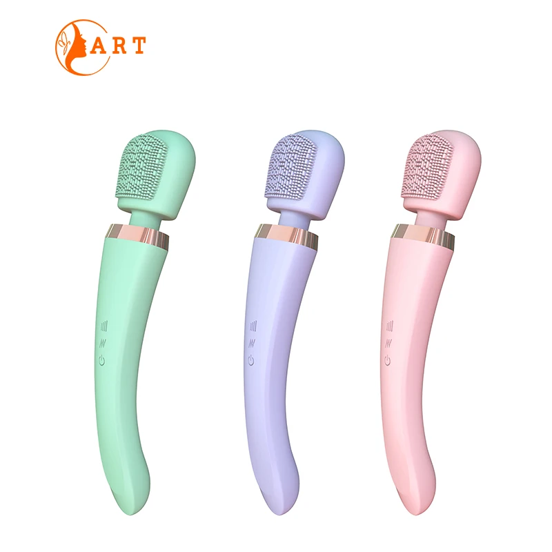 

2021 Newest Portable Long Handle Skin Bath Spa Machine Silicone Shower Back Facial Face Cleansing Massagers Brush