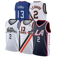 

2020 new 2 Kawhi Leonard Jersey 13 Paul George Embroidery Logos City Edition Basketball Jersey