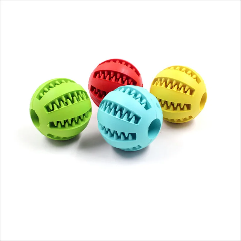 

Rubber Indestructible Treat Dispensing Hiding Food Puzzle Bite Chewing Plush Resistance Interactive Pet Ball Chew Dog Toy, Blue/green/yellow/red