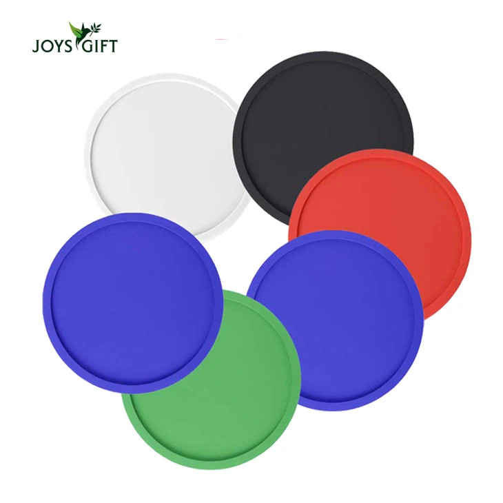 

2020 Amazon Custom Logo Round Silicone Tea Cup Coasters Silicone Coaster For Drink, White, black, green and customized color
