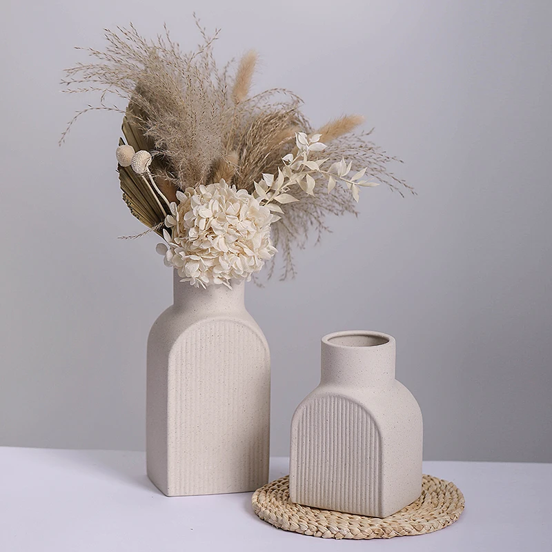 

Nordic Ceramic Vase Home Accessories Vases for Interior Living Room Decorative Plant Pots White Porcelain Flower Vases