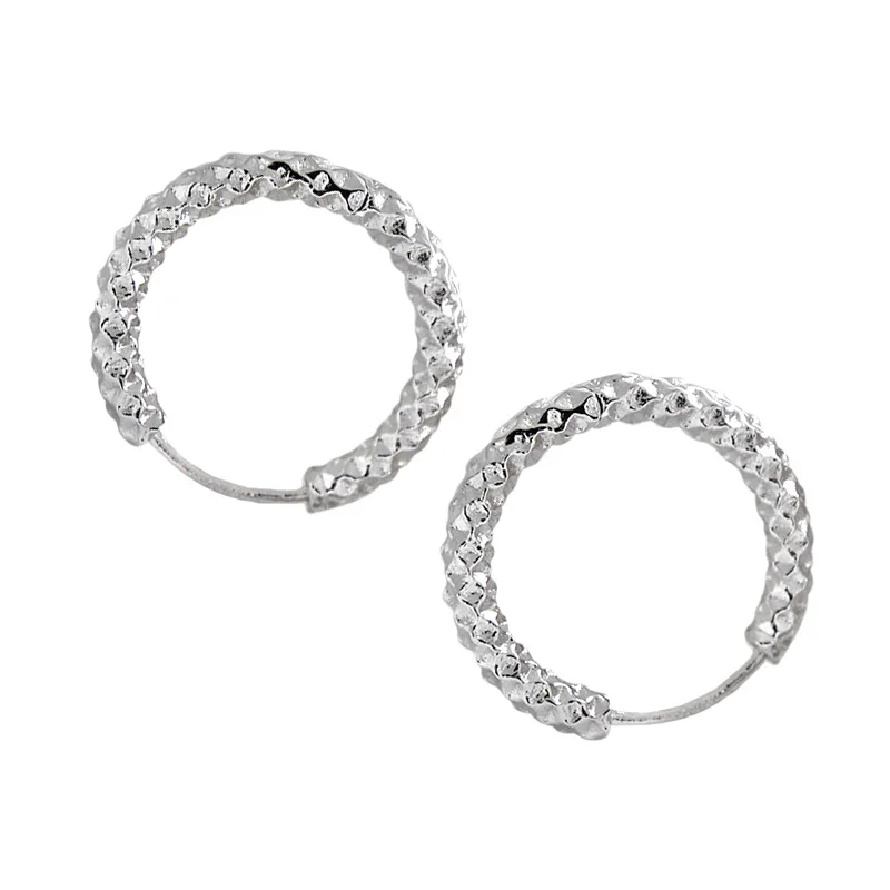 

Real Gold Plated 925 Sterling Silver 1.0CM Twist Round Circle Clip on Earrings For Sweet Girls Gift, Picture