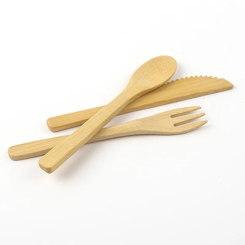 

Bamboo Cutlery Set Portable Fruit Fork Disposable Cutlery Set plastic spoon