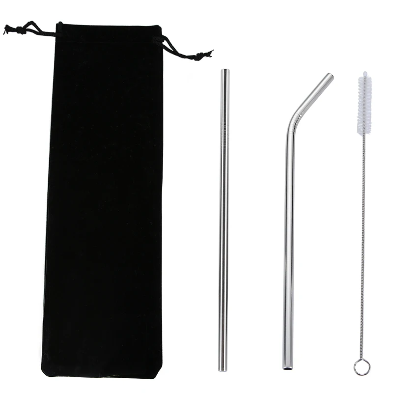 

Wholesale reusable cup straws straight and curved stainless steel drinking straw, Customized