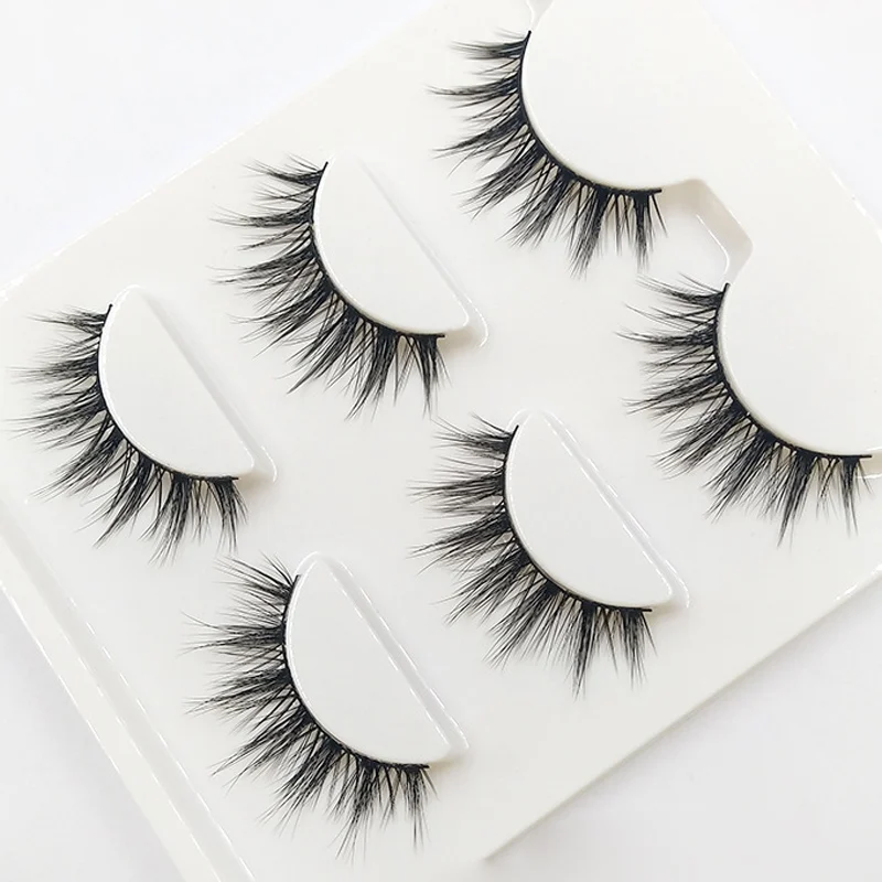 

3D-09 Natural Tapered Black Terrier False Fashion Ball Smoke Makeup Fake Eyelashes Cross Messy Soft 3D Eye Lashes