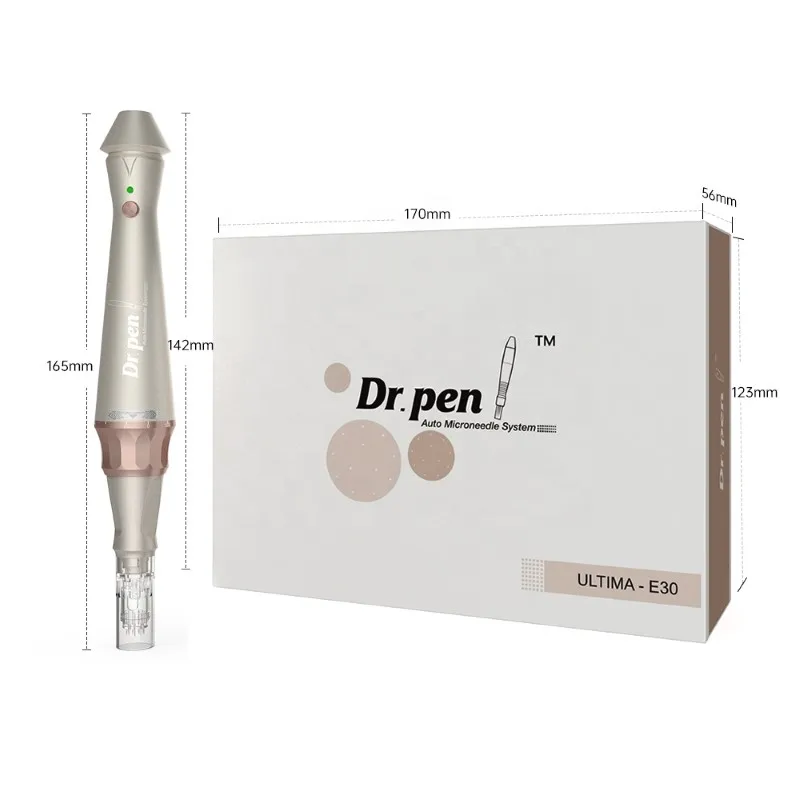 

Electric Microneedling Derma Pen Dr Pen E30 Auto Microneedle System Adjustable Needle 0.25mm-3mm, Gold