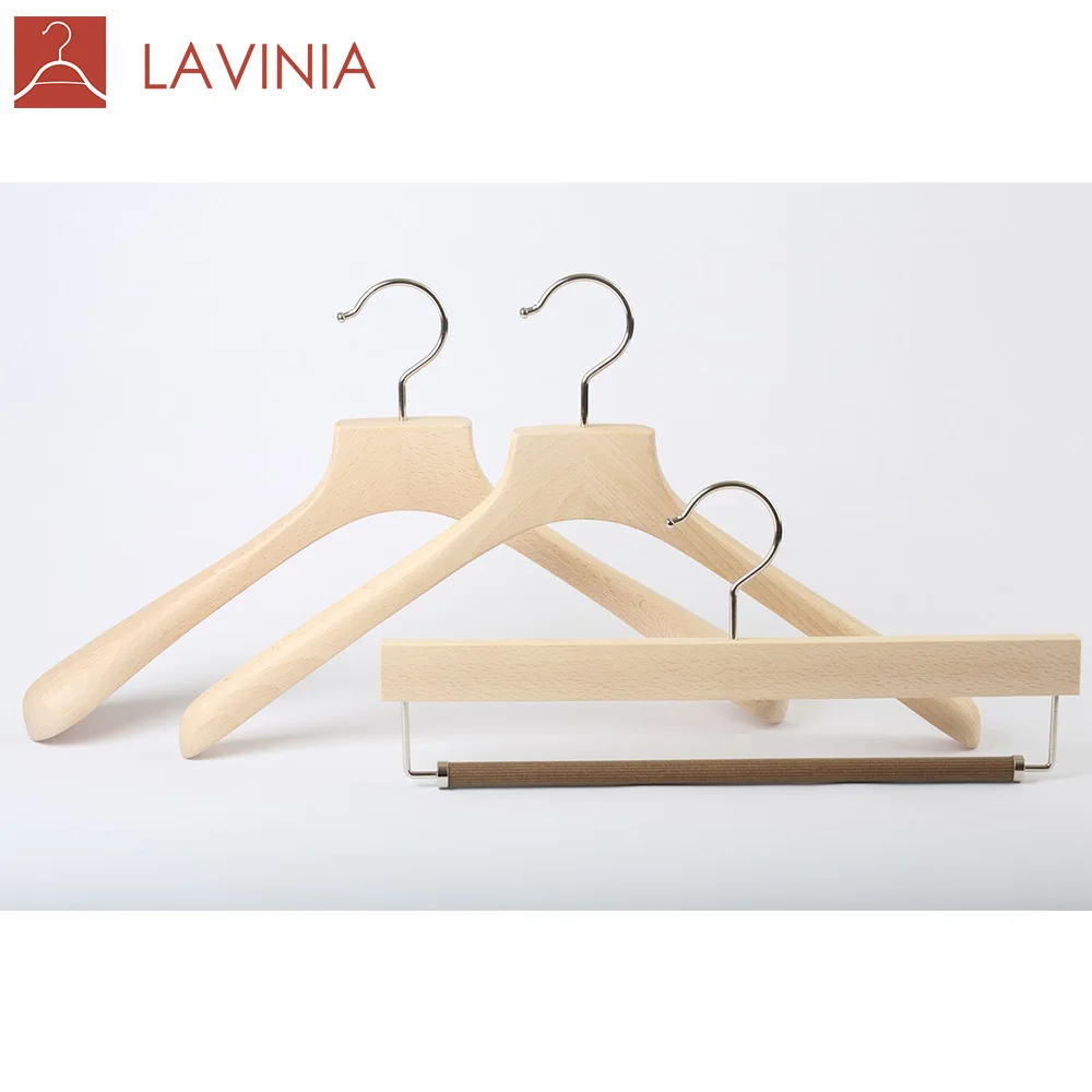 

2021 Hot Sale custom natural wood hangers clothes wooden hanger high quality Suit Pants Coat Clothes Jacket Skirt, Any color