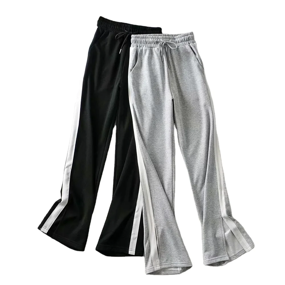 

New designer side slit women Cotton Custom Jogger Pants Long Pants Elastic Cuff And Waistband oversize Fit Trousers, Custom support