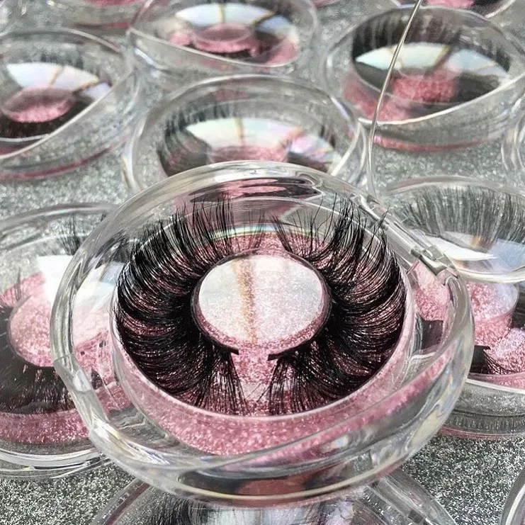 

pink acrylic mink lashes bulk butterfly eyelash cases for eyelash vendor customized boxes, Black