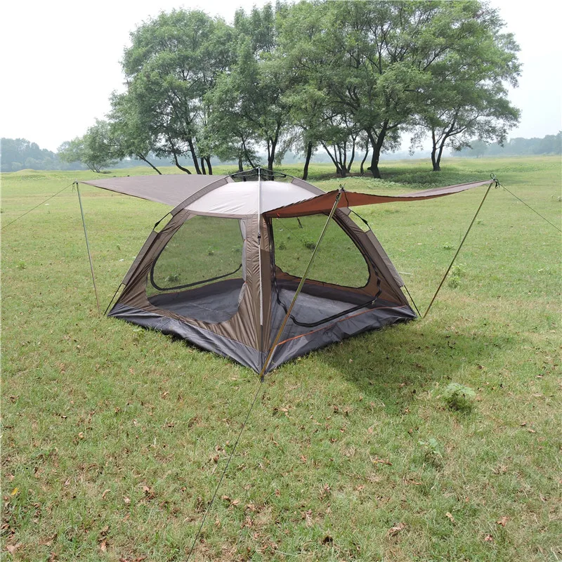 户外野营帐篷防水涤纶料自动玻璃纤维即时打开