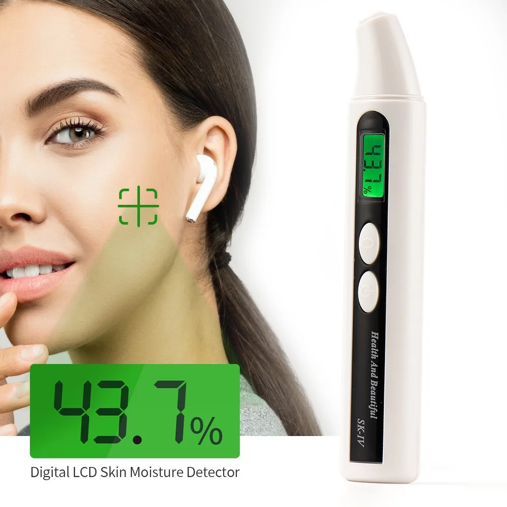 

Check skin health device facial humidity test smart skin moisture tester, White