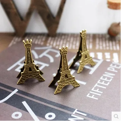 

Creative Clip Retro Iron Tower Metal Name Card Holder Zinc Alloy Stall Stall Photo Folder Message stationery