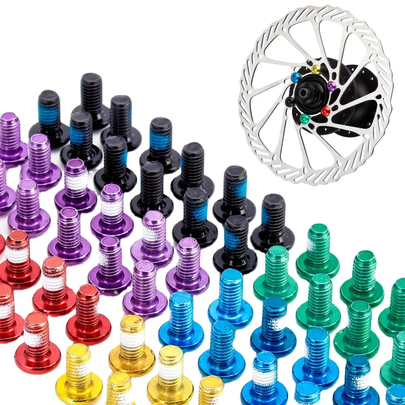 

Bicycle Color Brake Disc Screw Mountain Bike Disc Screw Colorful T25 Disc Brake Pad M5*10, Red, purple, green, blue, black, gold