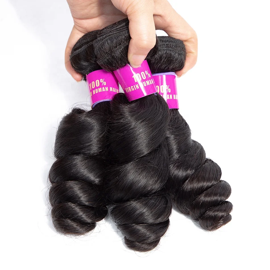 

100% Full Cuticle Aligned Mink Brazilian Hair 10A Grade Loose Wave Virgin Remy Human Hair Extensions