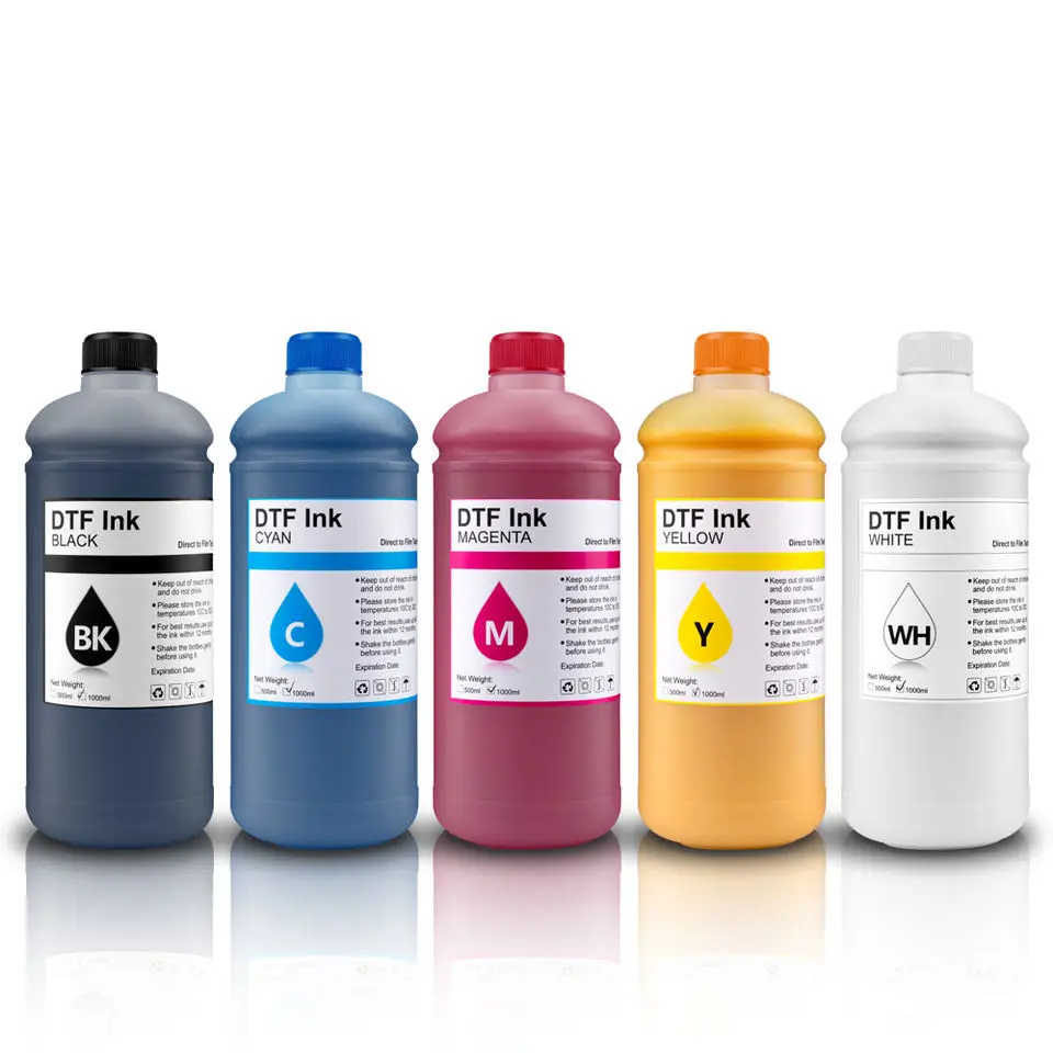 Ocbestjet Best Quality White Printing  DTF Pigment Print Ink Pro Colored DTF Ink for Epson I3200 ET8550 Printer