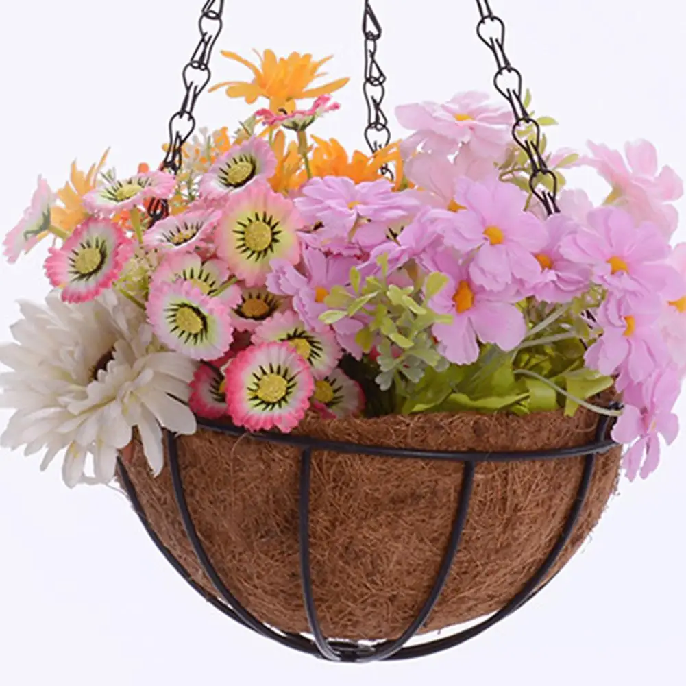 

Hanging Coconut Vegetable Flower Pot Basket Plant Bracket Planter Holder Iron Art Garden Flower Pots for Home Garden Decoration
