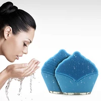 

Skin Cleansing Massage Tool Sonic Vibration Scrubber Waterproof Silicone Facial Cleansing Brush