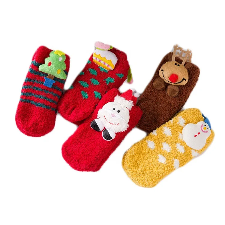 

Novelty Antiskid Three-dimensional Cartoon Christmas Children Baby Socks, Pantone color