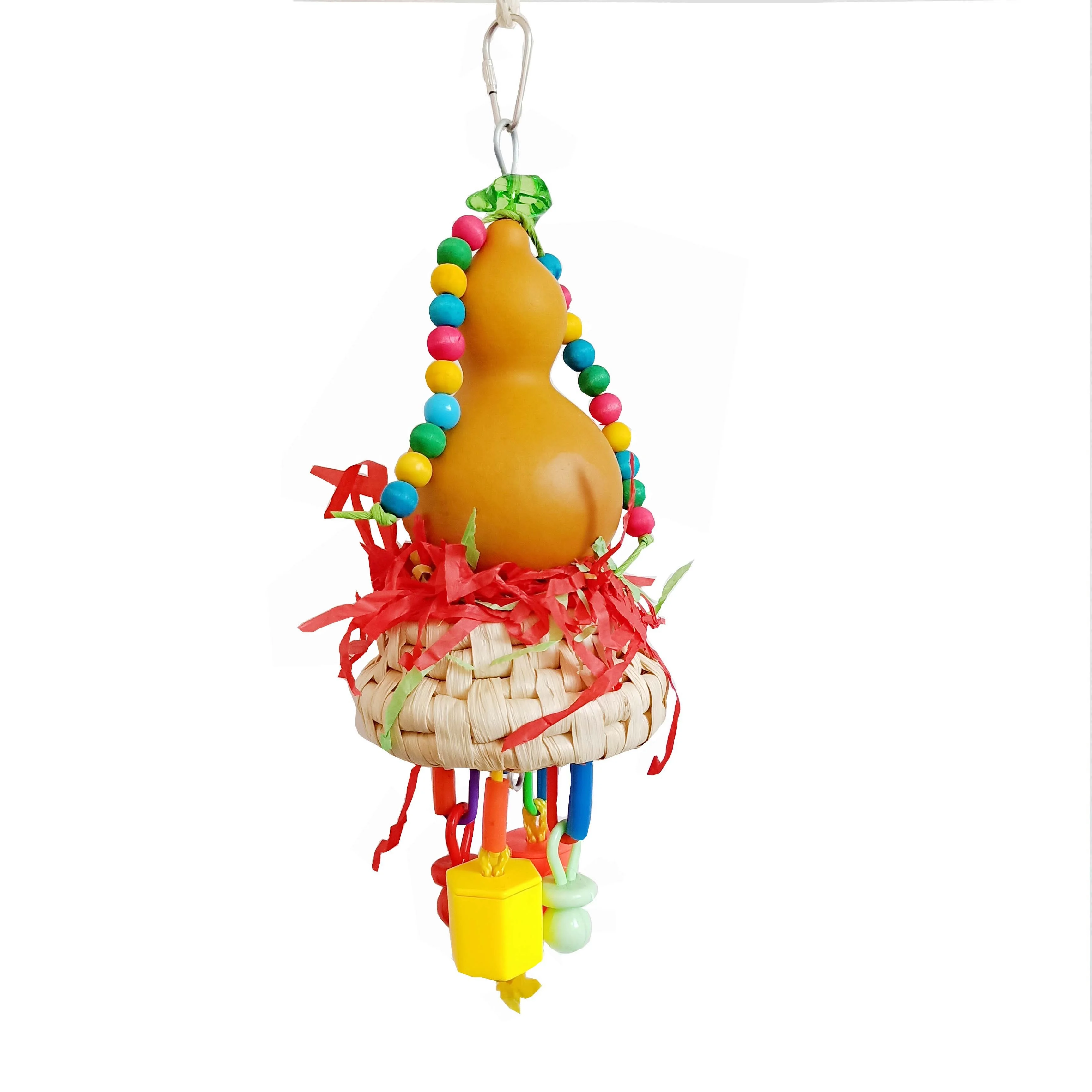 

Bird canary Toy Duck plastic beads corn leaf basket paper toys for bird, Mix colors