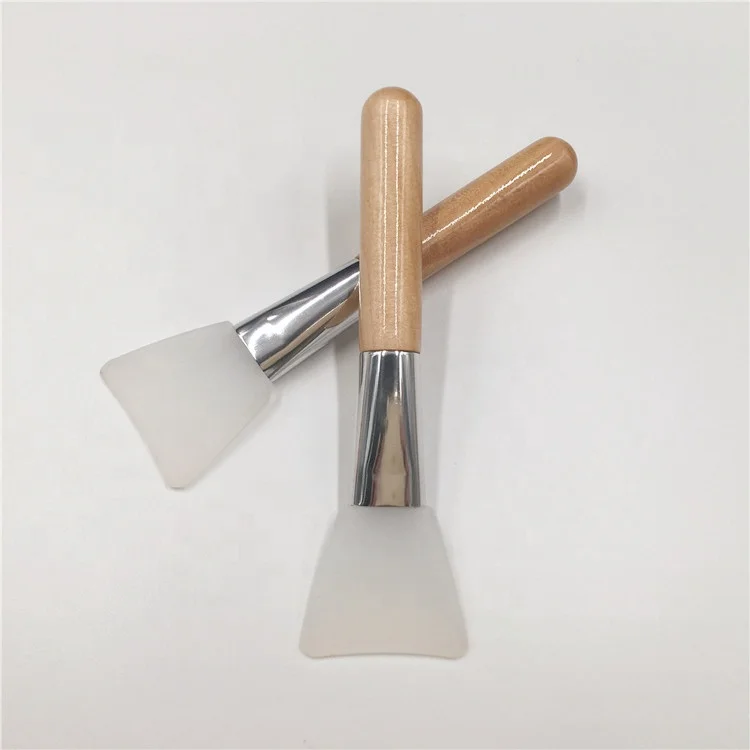 

Hot selling Mini Eco Wooden Handle Silicon Mask Brush Private Label Natural Clay Mud Applicator