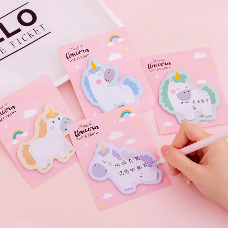 

OEM Personality Cute Kitty Carton Cartoon Kawaii Creative Cartoon Alien Rainbow Unicorn N Times Note pad Sticky Notes