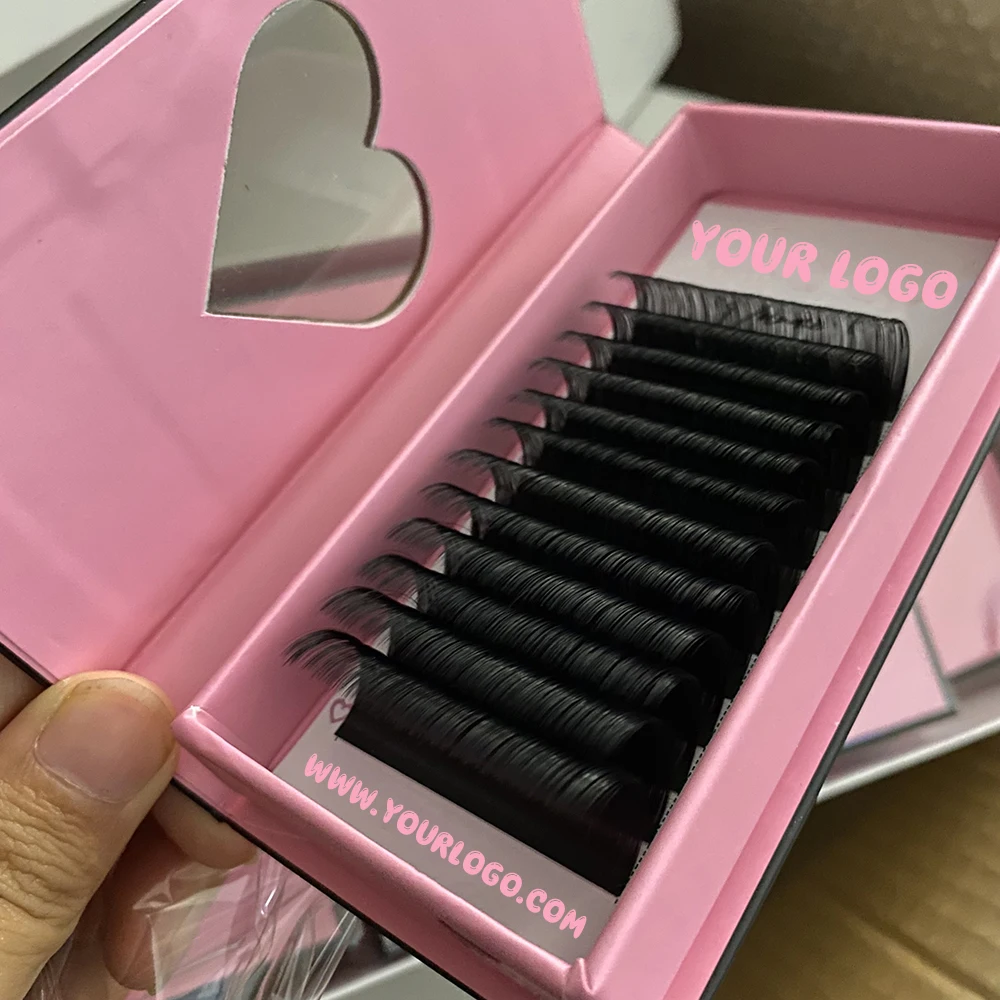 

premium cashmere fluffy lash tray dark matte black eyelash extension volume velvet silk russian individual lash extensions