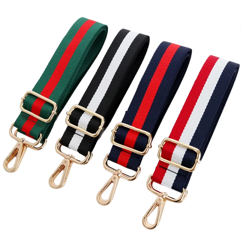 

Colorful Stripe Wide Shoulder Strap Adjustable Replacement Webbing Belt Guitar Crossbody Purse Handbag Strap