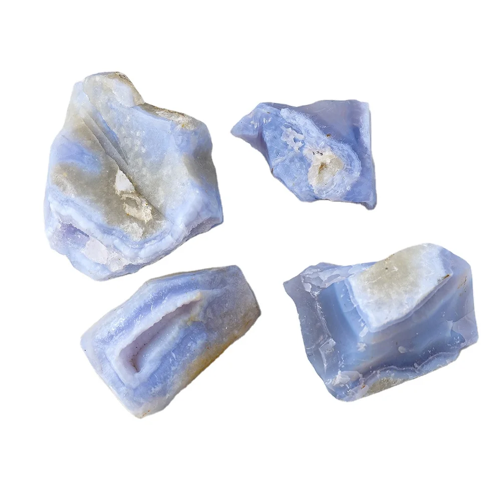 

Wholesale natural healing stone raw crystal druzy blue lace agate specimen rough stone