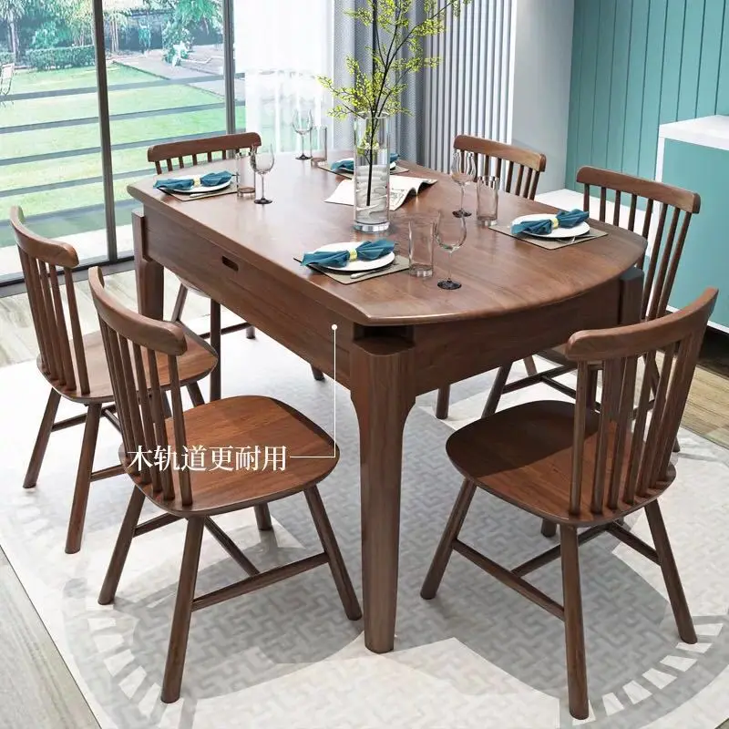 product-Customizable multifunctional space saving home furniture round square table soild wooden din
