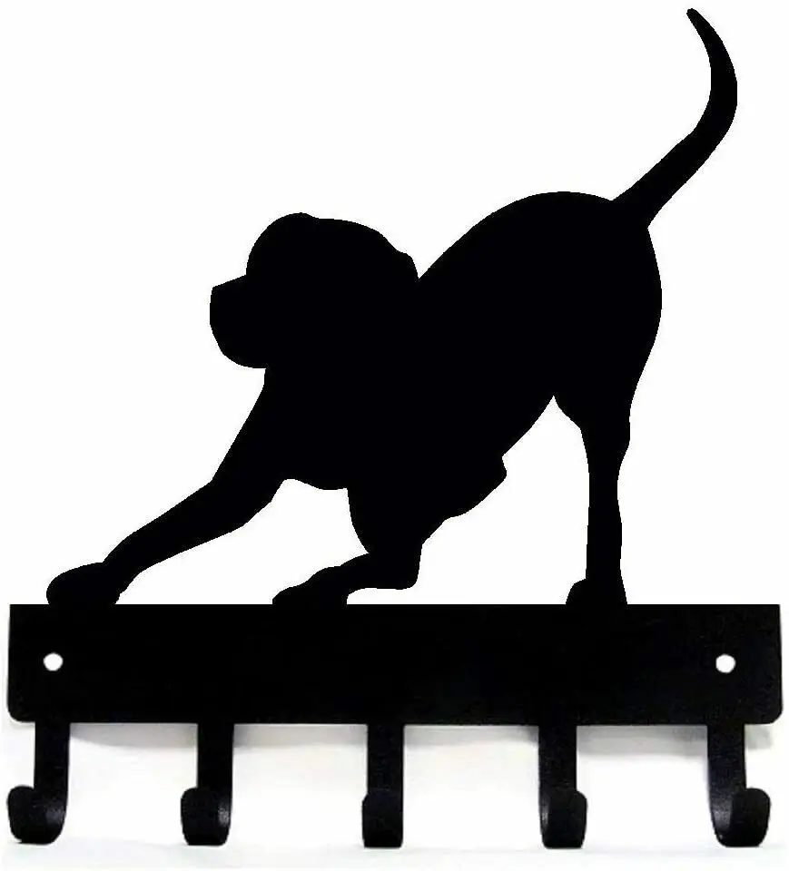 

Yinfa Factory Quality Brand new Decor Metal Wall Art Craft Playful Pup Key Rack Dog Leash Hanger - 9 Inch Wide Black TY2055