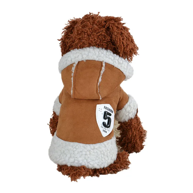 

New Warm Pet Dog Clothes Padded Jacket Autumn and Winter Dog Coat Jackets Winter Pet Clothes, Brown, pink