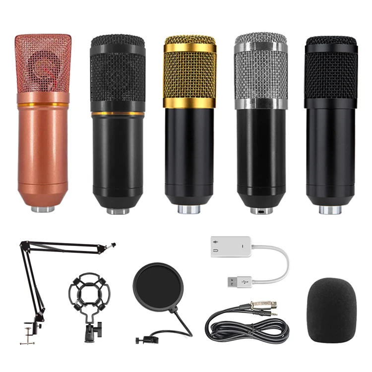 

Wholesale Price Professional Recording Studio Microphone Condenser Bm800 Set for webcast live recording USB Condenser Microphone