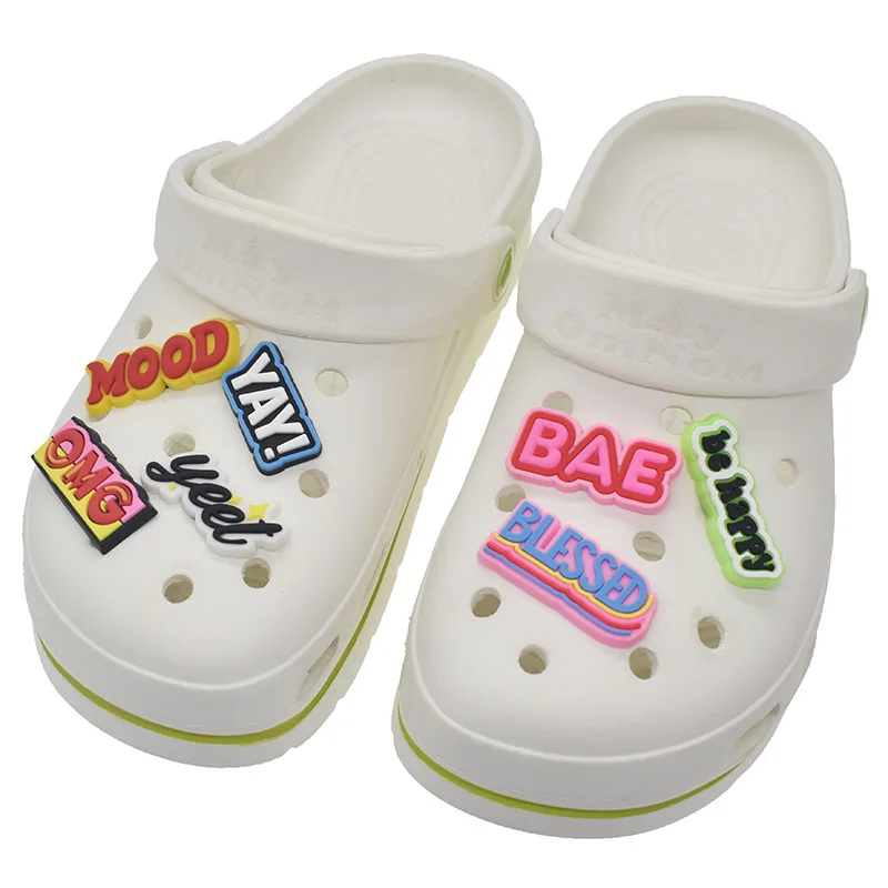 

2021 hot selling new product fashion charm letter charm PVC shoe decoration letter shoe decoration, As picture/custom