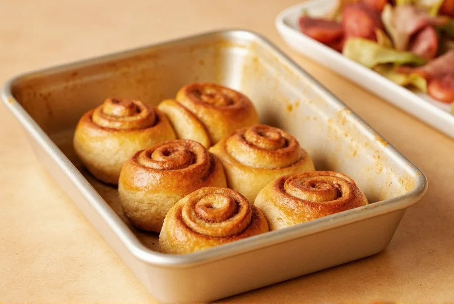 Perfectly baked Pillsbury cinnamon rolls with melted icing on white plate