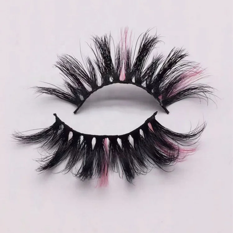 

Private label Custom LOGO 3D 25mm colored mink eyelashes lashes vendor mink lashes 3d wholesale bulk, Colorful