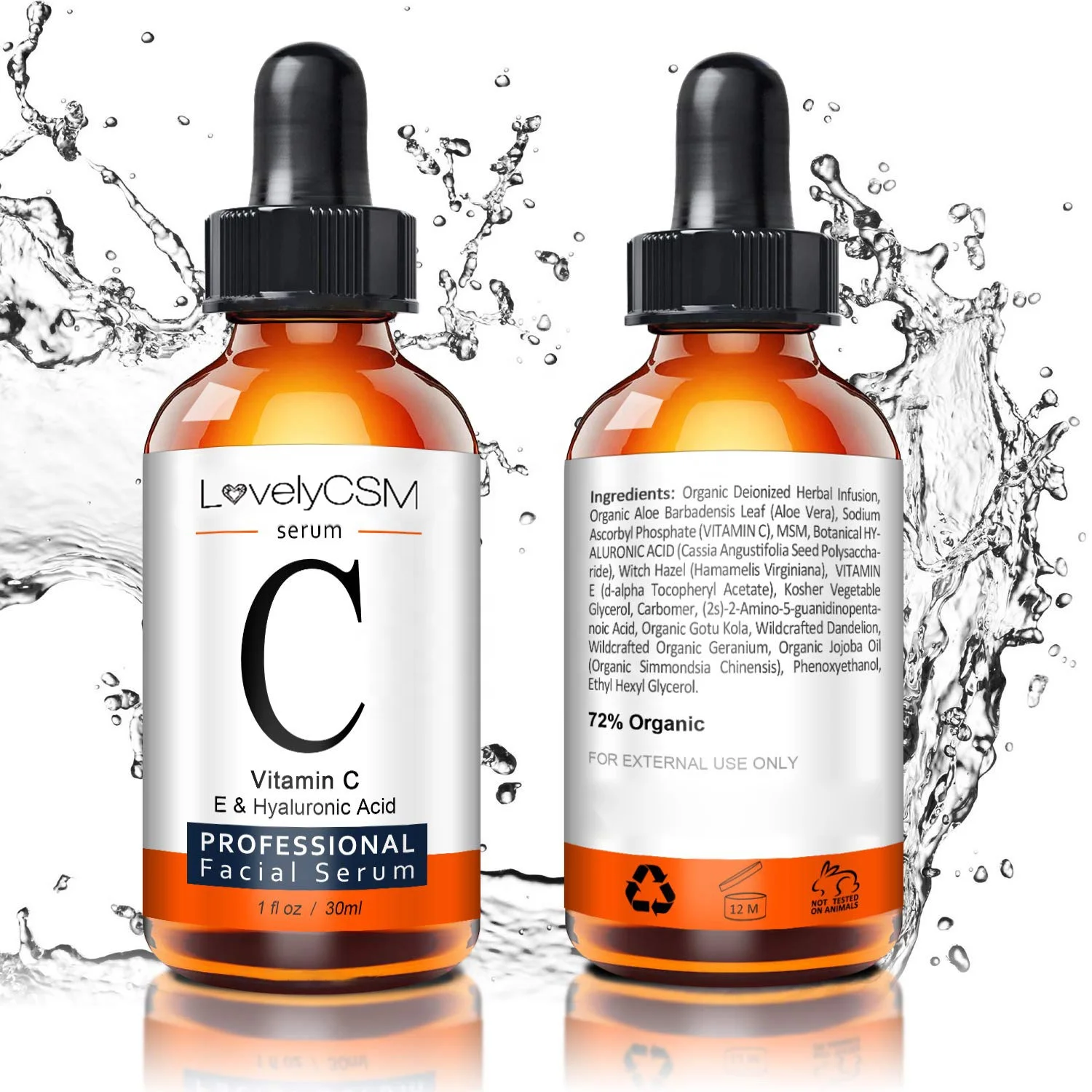 

LovelyCSM skin face vitamin c serum private label collagen hyaluronic acid natural ascorbic acid oem vitamin c serum for skin