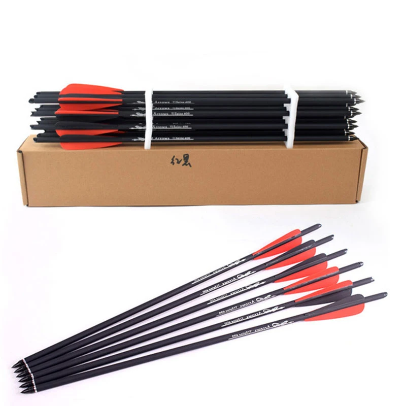 

12pcs/set Hunting Archery Bolts Crossbow Carbon Arrow 20 Inches Spine 400 For Recurve/composite bow Archery