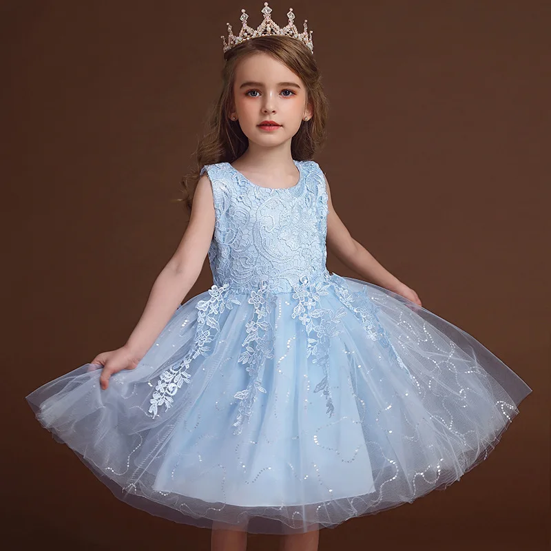 

Wholesale high quality children's party dress summer clothes dresses sleeveless kids girls' dress