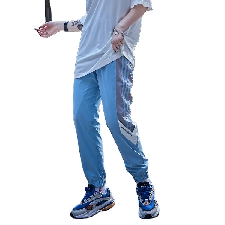 

Wholesale OEM Factory Price 100% Polyester Color Block Mens Casual Baggy Tapered Jogger Pants