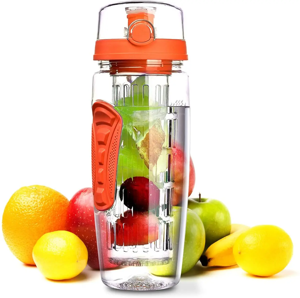 

32 OZ Sport Fruit Infuser Plastic Water Bottles Special Design Widely Used Eco-friendly Sport Plastic Drinking Water Bottle, Customized color acceptable