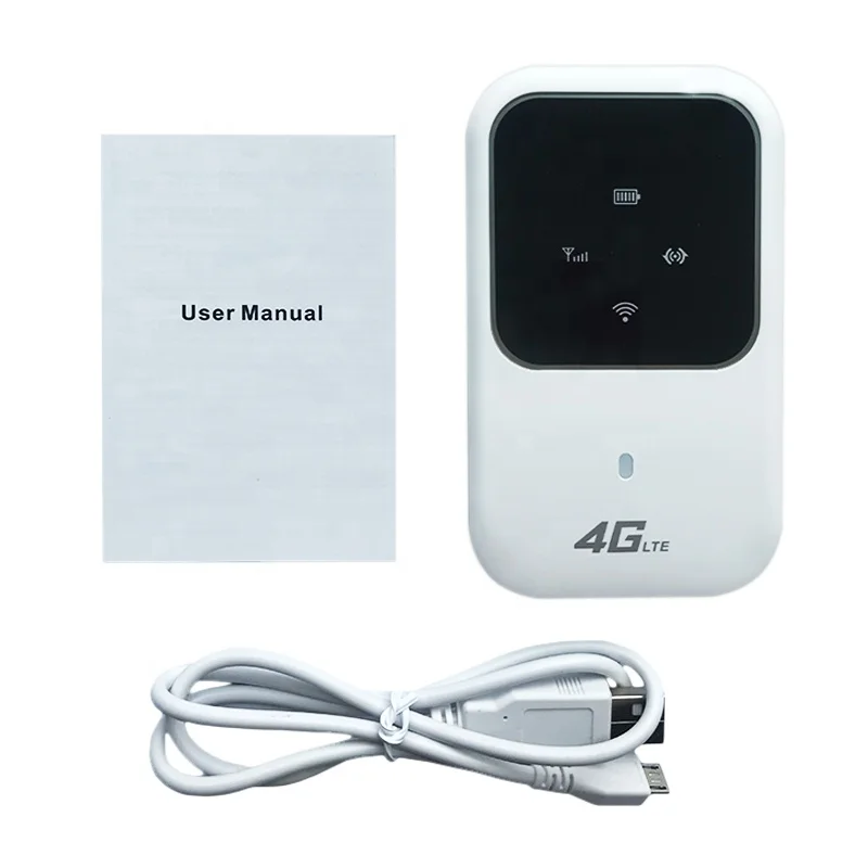 

Portable 4G LTE WIFI Router 150Mbps Mobile Broadband Hotspot SIM Unlocked Wifi Modem 2.4G Wireless Router, White black