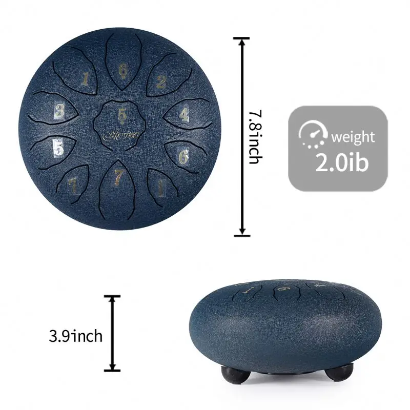 

6Inch 11Tones Tongue Drum Musical Instruments Free Bags And Mallets