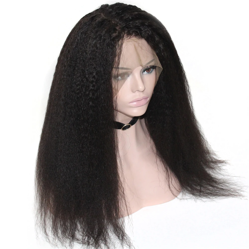

100% human hair 360 lace front wig 4 combs cuticle aligned raw virgin 36 inch wig afro yaki straight wig
