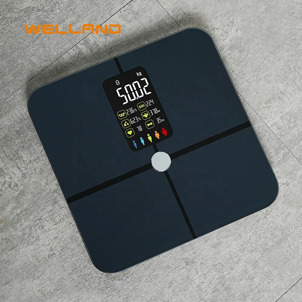 Image of Welland Big VA LCD Smart Body Fat Composition electronic digital Scale with Tracking Heart Rate and Body Balance