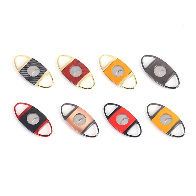 

Luxury Business Marketing Advertising Display Office Products Gifts Leaf Desk Table Stainless Steel Cigar Cutter