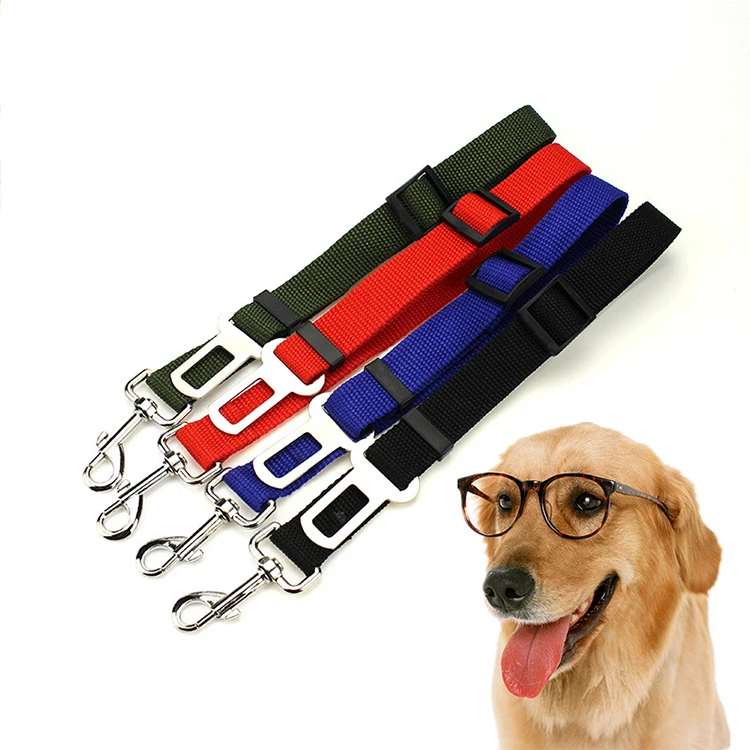 

Puppy Car Seatbelt Harness Lead Clip Pet Dog Supplies Safety Lever Auto Traction Products Vehicle Car Pet Dog Seat Belt for Dogs, Back,red, blue,green