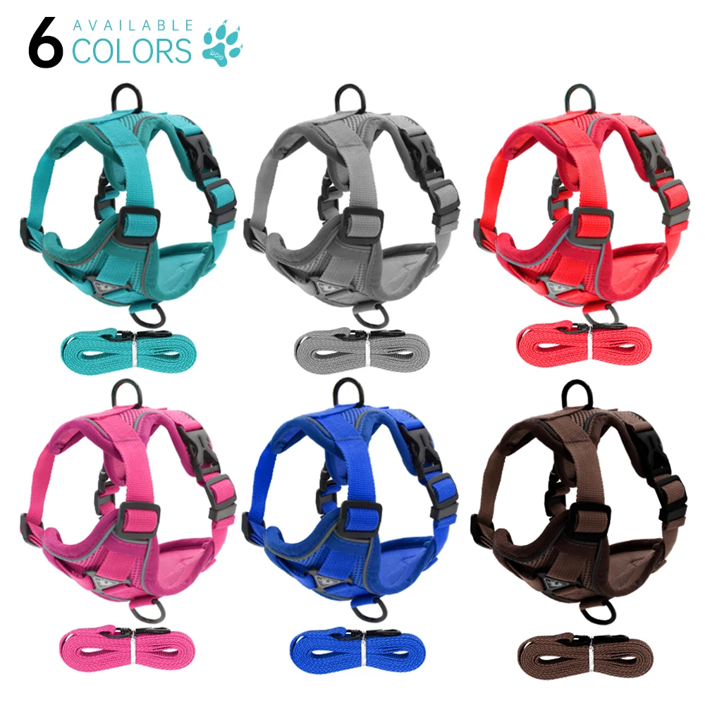 

Pet Reflective Nylon Dog Harness No Pull Adjustable Medium Large Naughty Dog Vest Safety Vehicular Lead Walking Running, Pictures