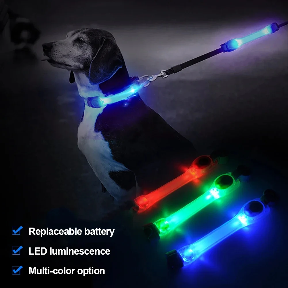 

Dog Leash Anti Lost Safety Glowing Dog Collar Outdoor Waterproof LED Flashing Light Strip for Pet Leash Harness Dog Products