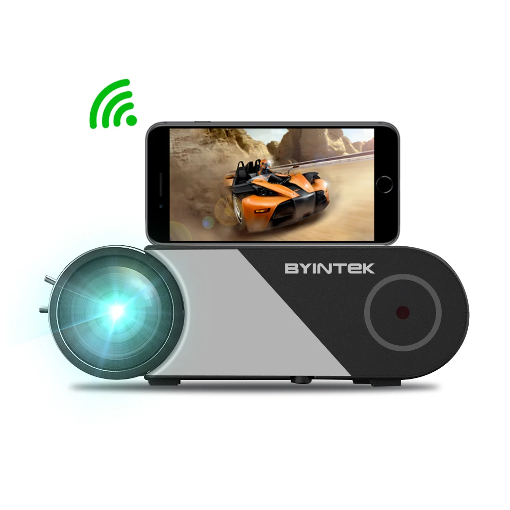 

Byintek K9 Multiscreen Portable Projector Led LCD WIFI Mini Small Beamer Pocket Pico Multimedia Hologram Home Theater Projecteur, Black