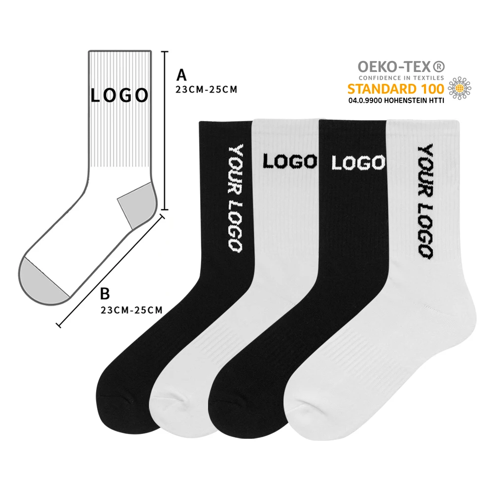 

Socks factory custom high quality socks custom white cotton socks with grass writing logo